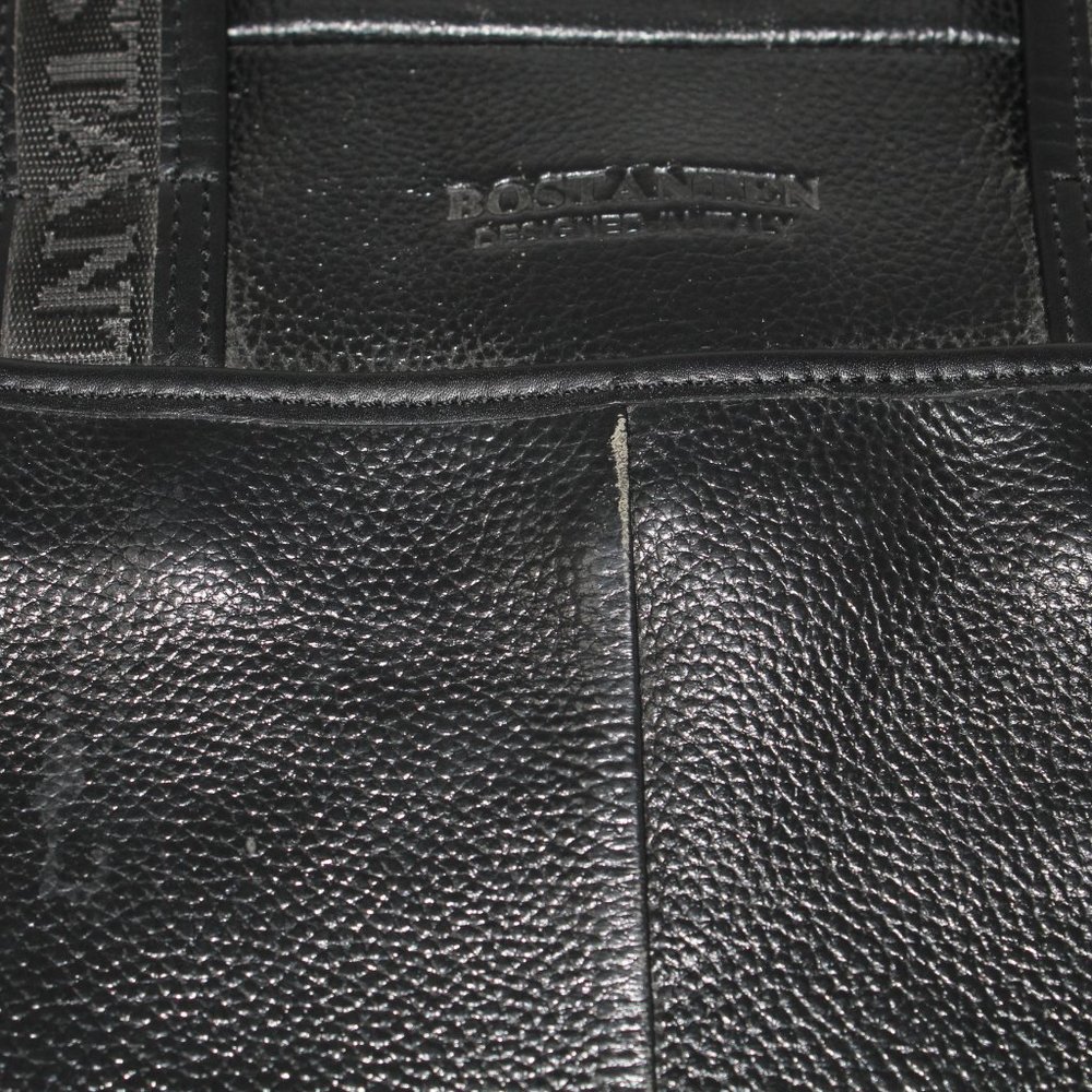 Bostanten Black Leather Messenger Shoulder Bag - Picture 5 of 13